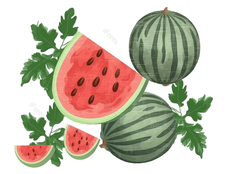 西瓜图片,卡通元素,清爽PNG,夏天免抠素材